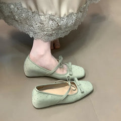 LBSFY -Women's Bow-Tie Flat Mary Jane Shoes, Hot Sweet Dot Shoes, Streetwear 2025 Korean Style
