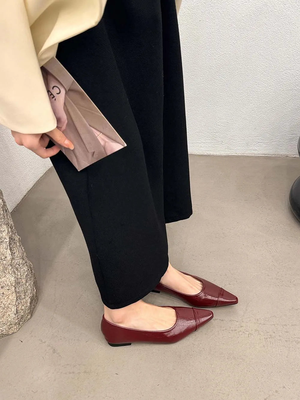 LBSFY  -  Pointed Toe Women Flats Loafers 2024 New Arrivals Black Brown Beige Red Autumn Dress Shoes Woman Party Loafers Mules Size 35-39