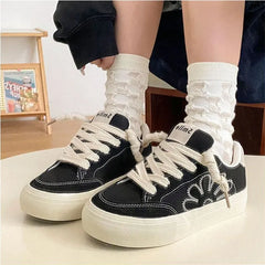 LBSFY  -  Spring and Autumn Breathable Shoes for Women All-match Flat Canvas Embroidery Heightening Casual Zapatillas Mujer
