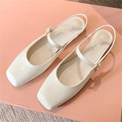 LBSFY -Fashion Square Toe Women Pumps Sandals Fashion Buckle Strap Casual Party Low Heels Female Shoes