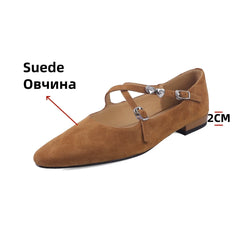 LBSFY  -   2025 Spring Summer Elegant Genuine Leather Pumps Woman Low Heeled Elegant Casual Shoes Woman Party Shoes Silver