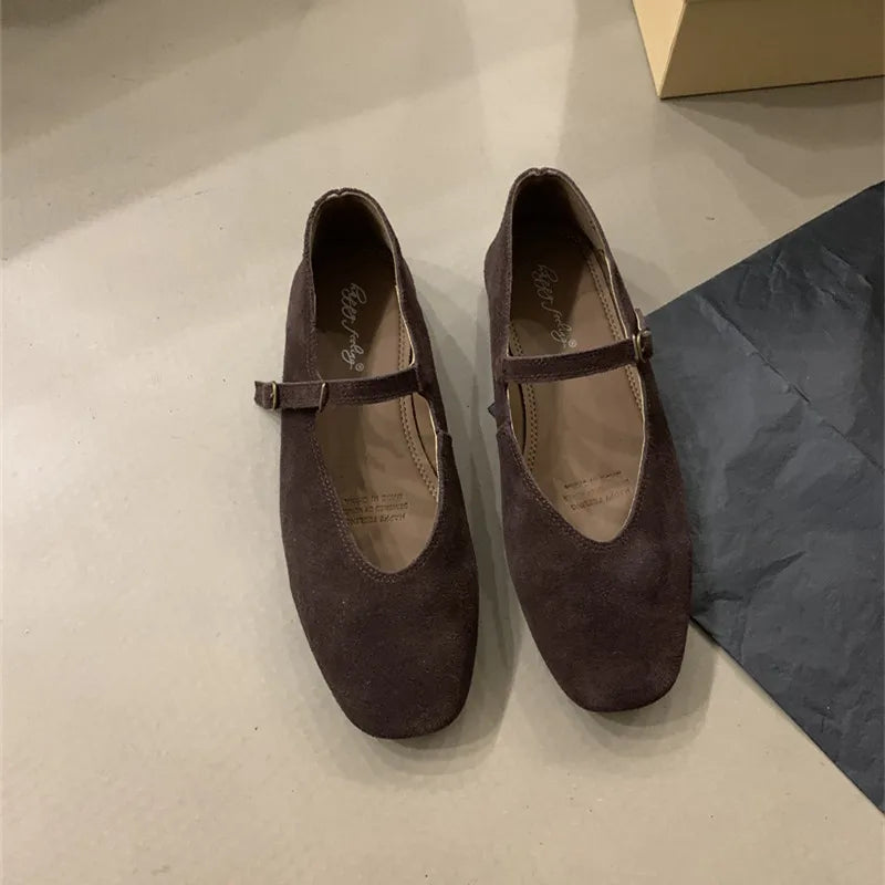 LBSFY -Brand New Women Flats Round Toe Shallow Slip On Ladies Casual Ballet Shoes Soft Leather Eelgant Dress Shoes Mujer Size