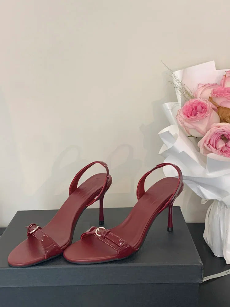 LBSFY -Summer Fashion Narrow Band Open Toe Sandals Thin Low Heel Gladiator Women Party Shoes Zapatos De Mujer
