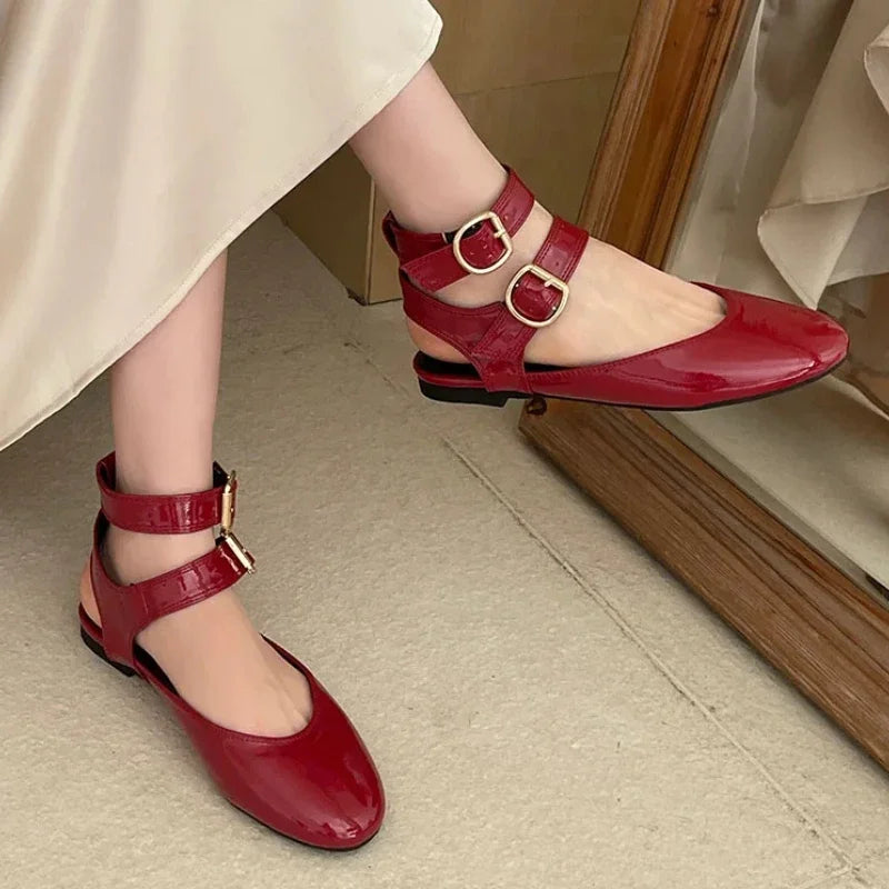 LBSFY  -  Soft Sole Ankle Strap Flat Mary Jane Shoes Women Belt Buckle Fashion Comfy Casual Shoes 2025 New Footwear Women Zapatos De Mujer