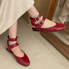 LBSFY  -  Soft Sole Ankle Strap Flat Mary Jane Shoes Women Belt Buckle Fashion Comfy Casual Shoes 2025 New Footwear Women Zapatos De Mujer