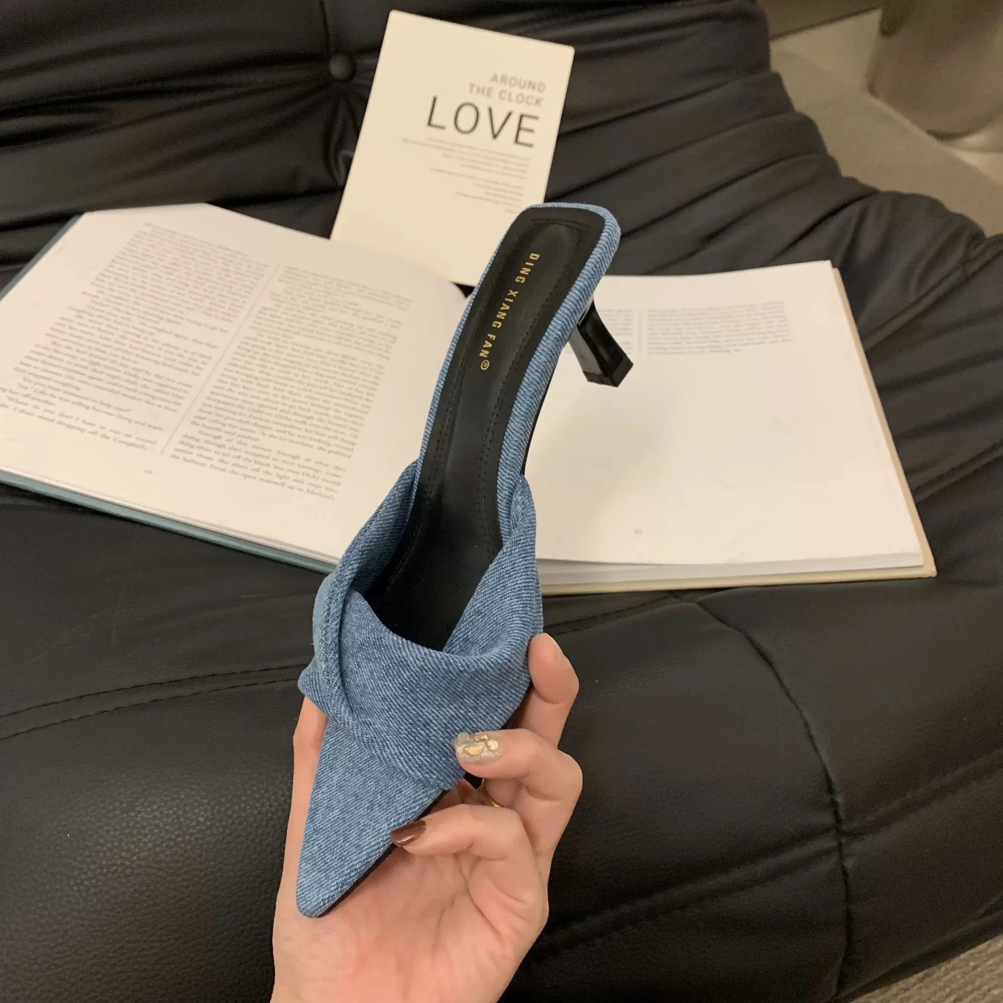 LBSFY -Summer Fashion Simple Ladies Slippers Dew Feet High Heels Solid Color Comfortable Casual SlippersFashion Slippers