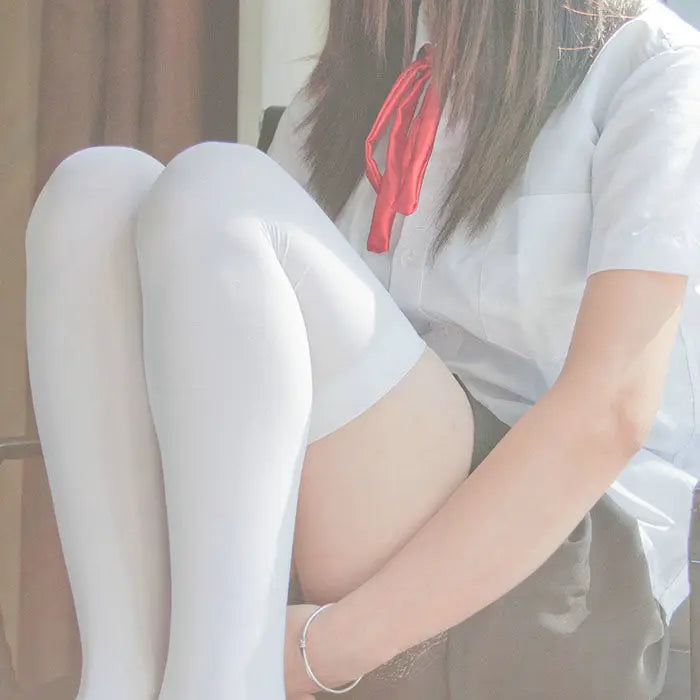 Lbsfy Women Over Knee Socks Thigh High Sock Girl Black White Knee Half Stockings Women Y2K Long Socks JK Lolita Winter Warm Foot Over