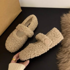 LBSFY -Winter Women Round Toe Slip-on Female Footwear Loafers Fur Casual Sneaker Autumn Modis Slip On Dress Moccasin New Fall