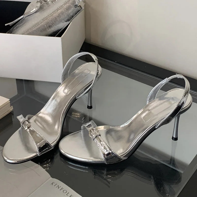 LBSFY -Summer Fashion Narrow Band Open Toe Sandals Thin Low Heel Gladiator Women Party Shoes Zapatos De Mujer