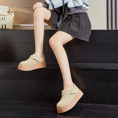 LBSFY  -  Women Spring Shoes Genuine Leather 2025 Spring New Platform Women's Loafers Suede Flat Retro Casual Shoes Women