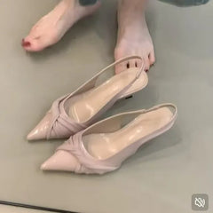 LBSFY -New Style Fashion Women's Summer Heeled Sandals Pointed Toe Elegant Shoes Woman Trend Slippers Fashion Heels Women Zapatos Mujer