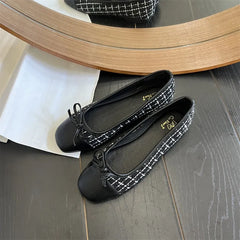 LBSFY -Women's New Ballet Shoes Leather Round Head Women's Shoe Flat Casual Classic Breathable Ladies Single Shoes