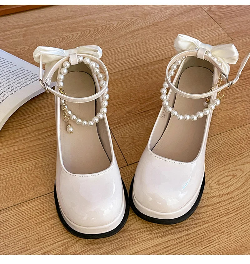 LBSFY -Designer Butterfly-knot Women Mary Jane Shoes Ladies Concise Outdoor Pumps Spring Autumn Women's Dress Leather Shoes