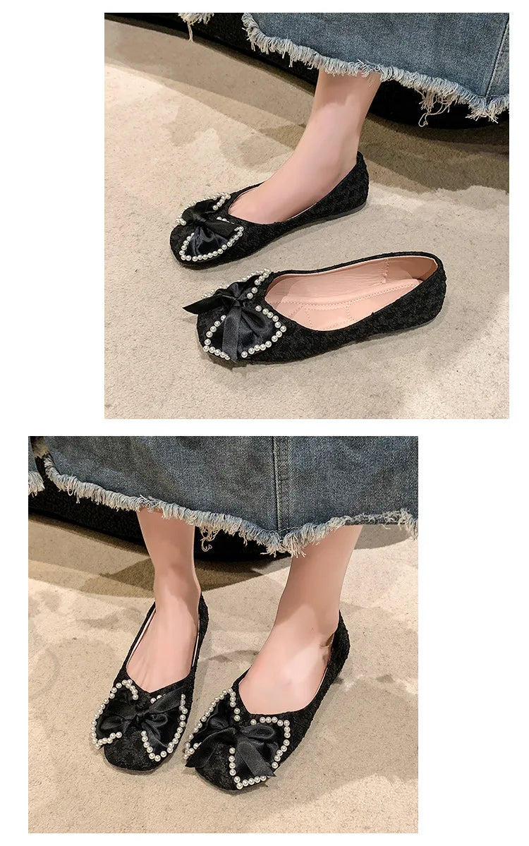 LBSFY -2025 Retro Ballerina Women's Loafers Comfort Ladies Leather Ballet Flats Elegant Bowknot Mary Jane shoes Women's Single Shoes