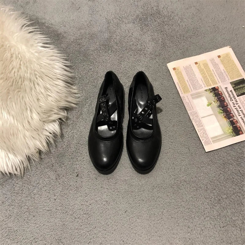 LBSFY  -  2024 Spring Women Grandma's Flat Shoes Fashion Round Toe Shallow Slip On Female Casual Mary Jane Shoes Soft Flat Heel Zapatos