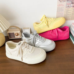 LBSFY  -  Fashion Casual Platform Canvas Shoes for Women Summer Autumn New Designer Solid Color Sneakers Female Solid Color Luxury Shoe