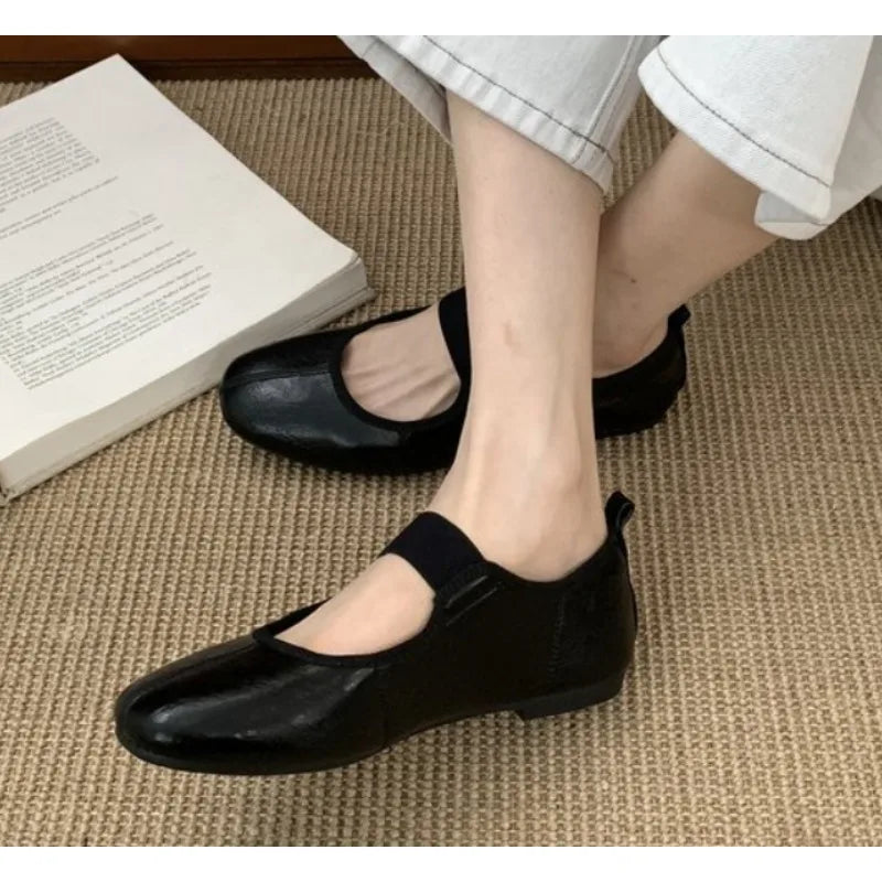 LBSFY -New Fashion Autumn Women Flat Heel Shoes Fashion Round Toe Shallow Slip on Mary Jane Shoes Soft Flat Casual Dress Single Shoes
