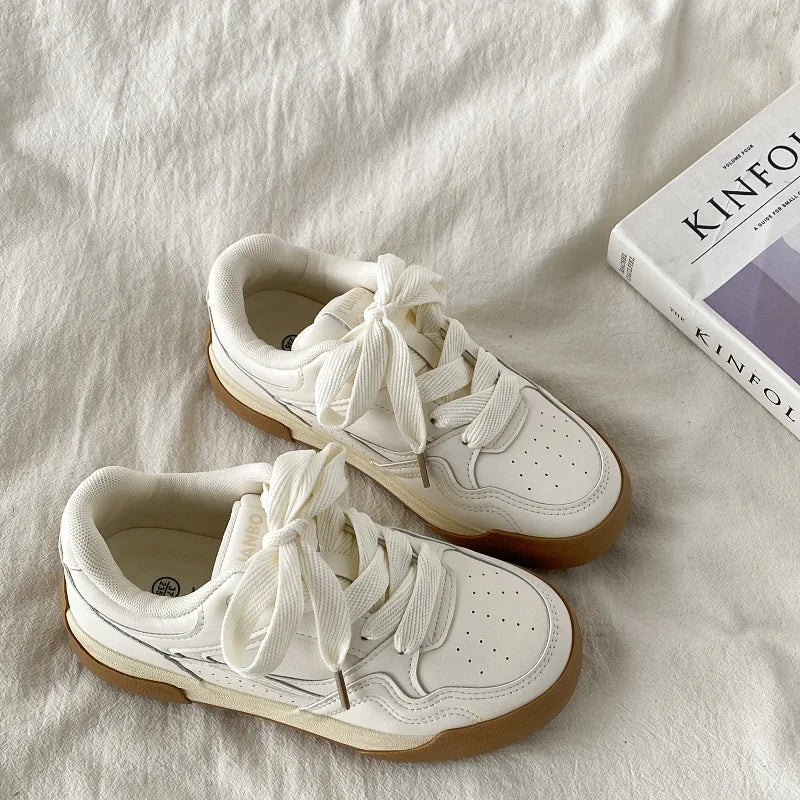 LBSFY -Women Shoes for Men Tennis Retro Punk White Skateboard Shoes Fashion Sneakers Couple Sports Casual Shoes