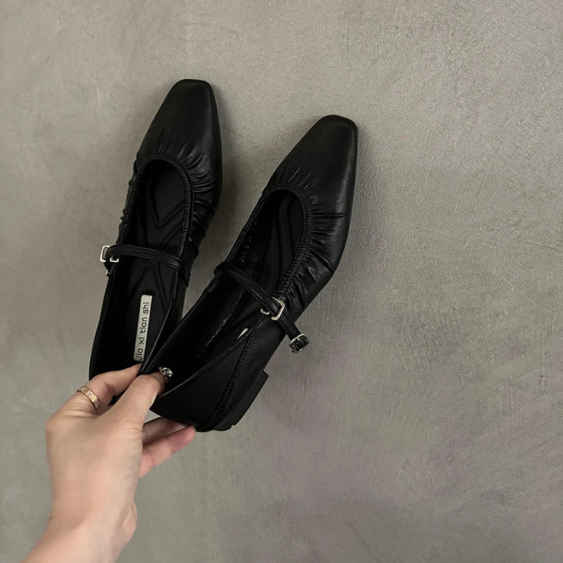 LBSFY -Luxury Designer Women Mary Jane Flat Shoes Fashion Shallow Buckle 2024 Ladies Comfort Soft Sole Flat Heel Ballerina Shoes