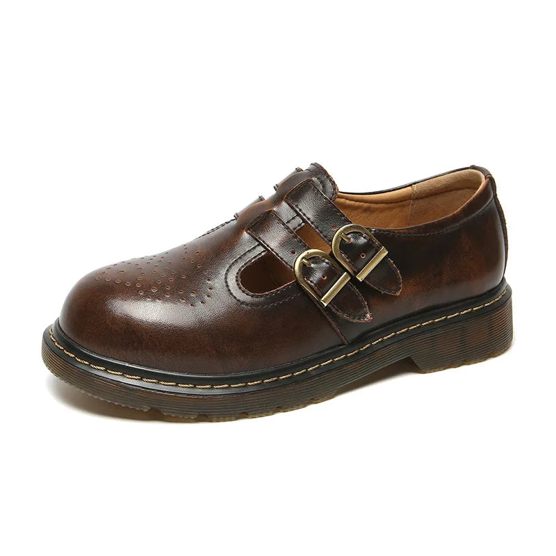 LBSFY  -  Vintage Block Women's Shoes Thick Sole Sen Women's Japanese Mary Jane Single Shoes Cute Big Head JK Small Leather Shoes