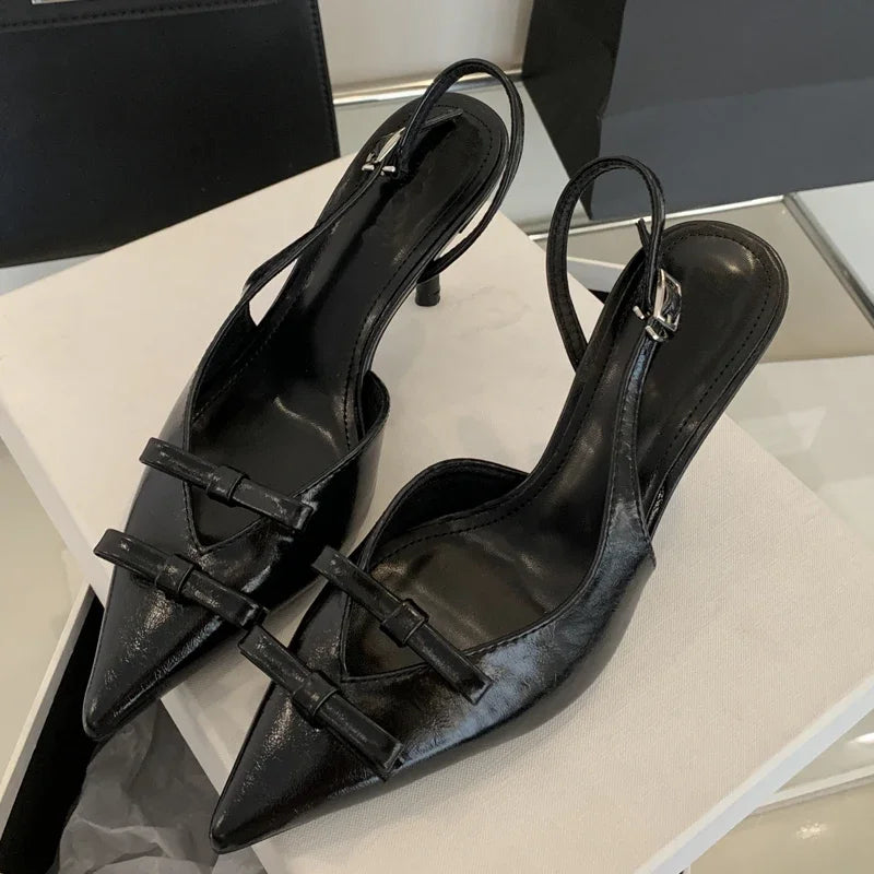 LBSFY -Spring Fashion Butterfly-knot Buckle Strap Women Pumps Sexy Pointed Toe Thin High Heels Party Wedding Shoes Zapatillas De Mujer