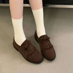 LBSFY  -  Mary Janes Shoes For Women Round Toe Bow Pumps 2025 New Fashion Loafers Shoe