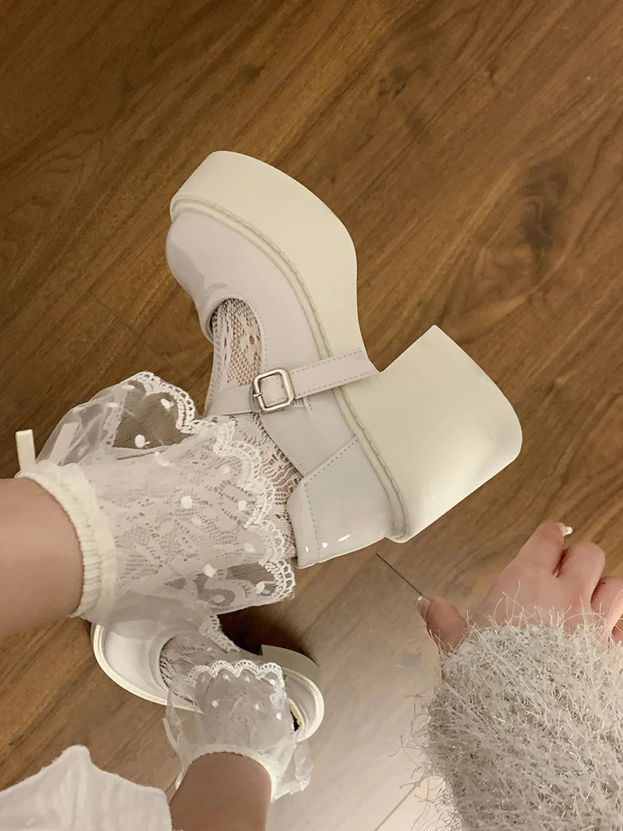 LBSFY -Women Mary Jane Shoes Ladies Concise Outdoor Pumps Spring Autumn Cute Single Shoe Women Dress Leather Lolita Shoes Women Loafers