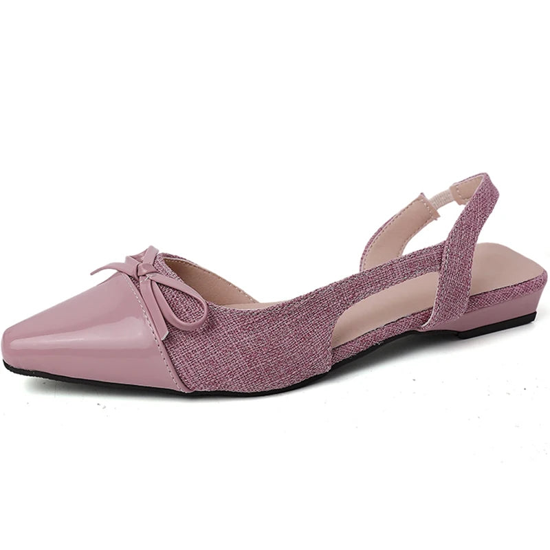 LBSFY  Summer Fashion Pointed Toe Sandals Women Butterfly-knot Fashion Party Dress Singbacks Mules Shoes Zapatos De Mujer