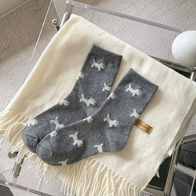 Lbsfy Women Socks Korean Style New Fashion Comfortable Casual Cute Socks Female Bow Kawaii Warm Loose Socks For Girls Cartoon Trendy