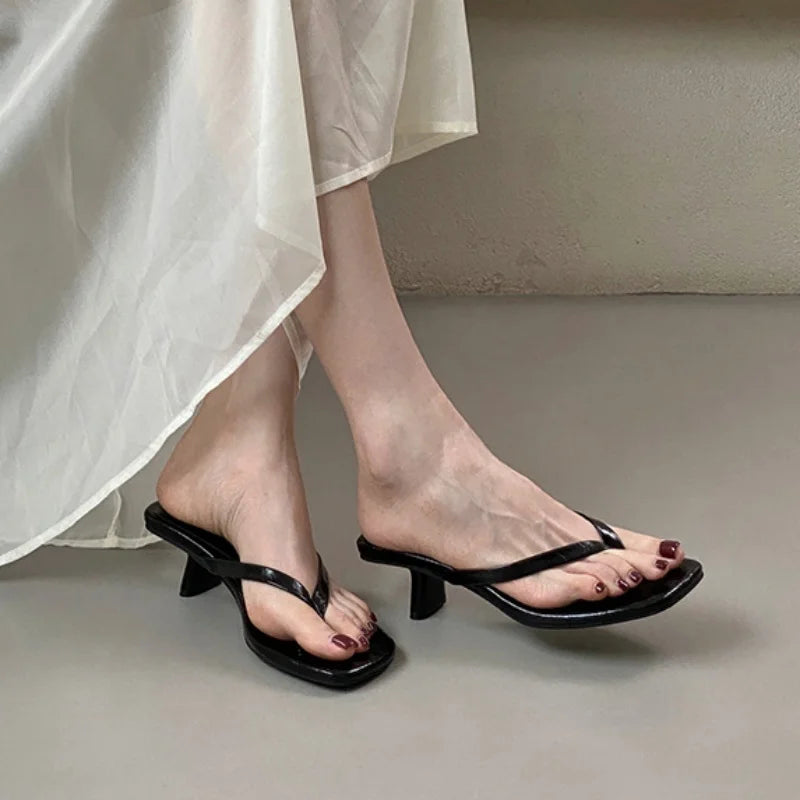LBSFY -Brand Women Slippers High Heels Sandals Sexy Open Toe Party Wedding Summer Shoes Woman Soft Outdoor Slides Beach F
