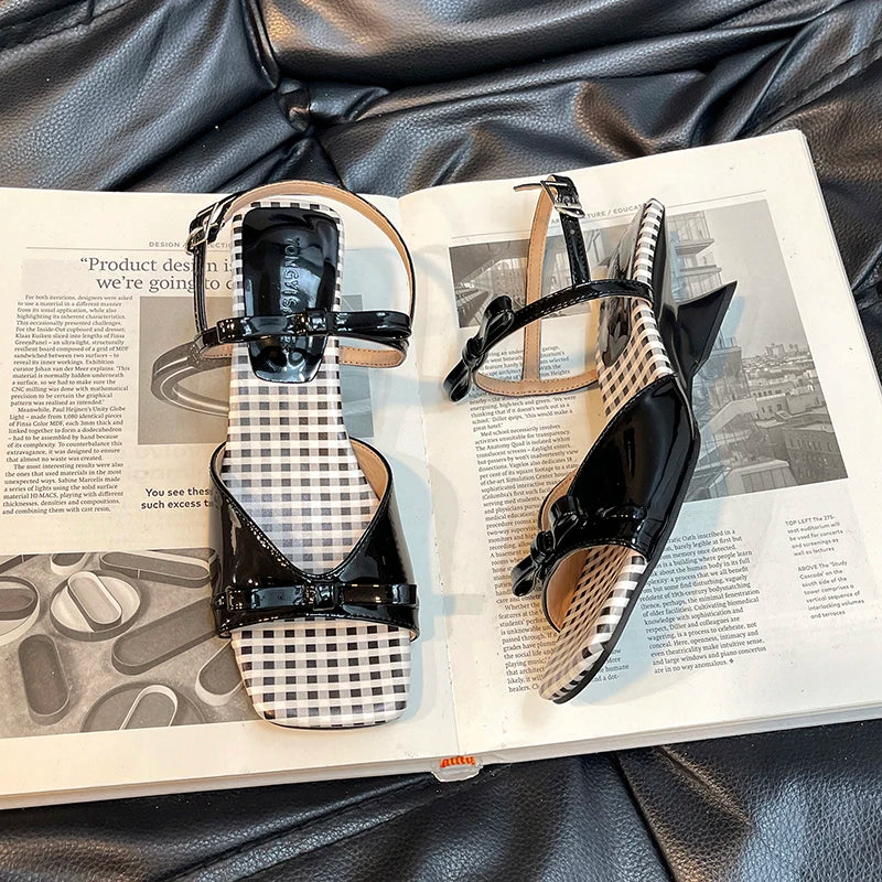 LBSFY  New Summer Butterfly-knot Women Open Toe Sandals Fashion Wedges High Heels Stripper Party Pumps Shoes