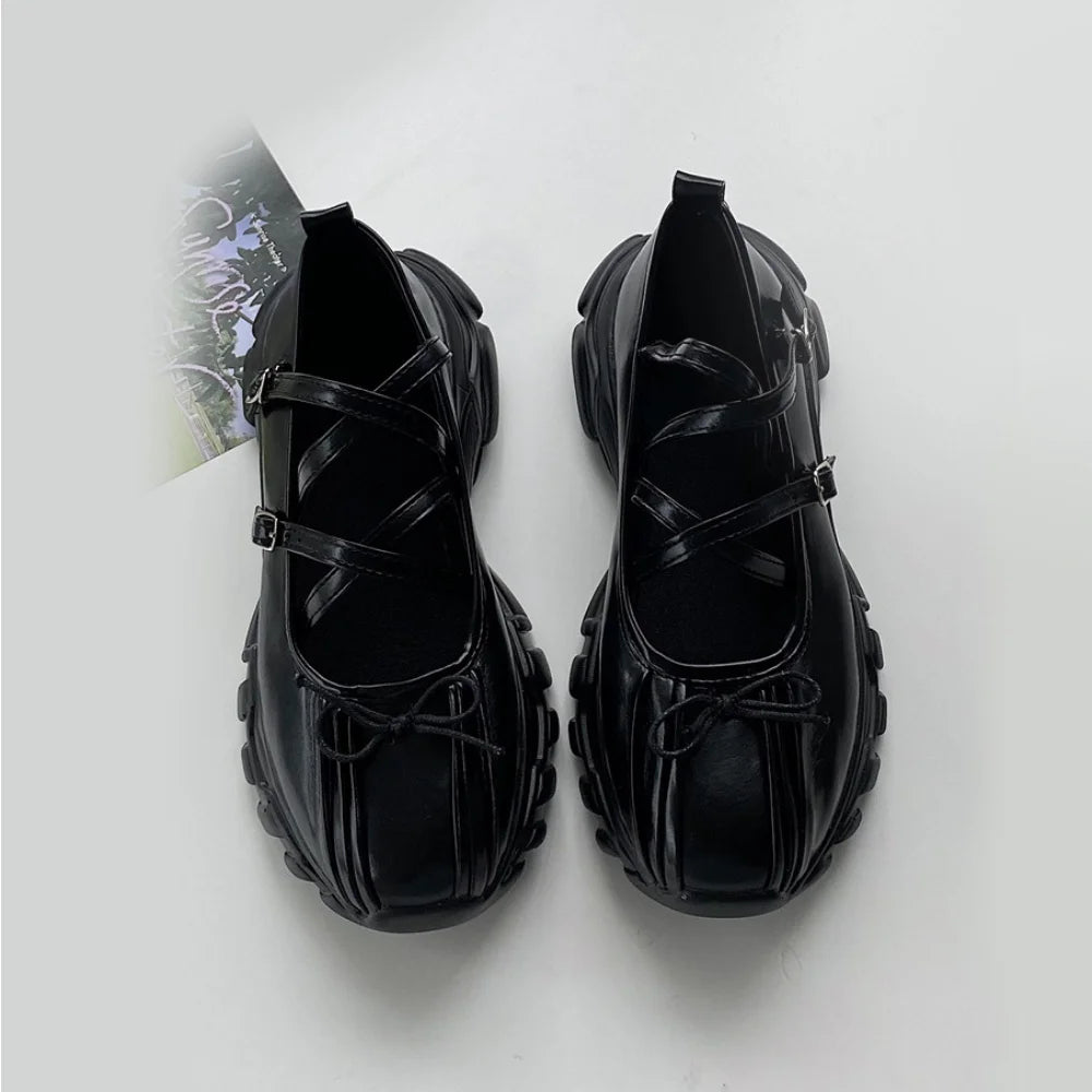 LBSFY -Summer Chunky Women Sports Shoes Fashion Shallow Butterfly-knot Platform Flat Shoes Ladies Casual Outdoor Mary Jane Shoes 2025