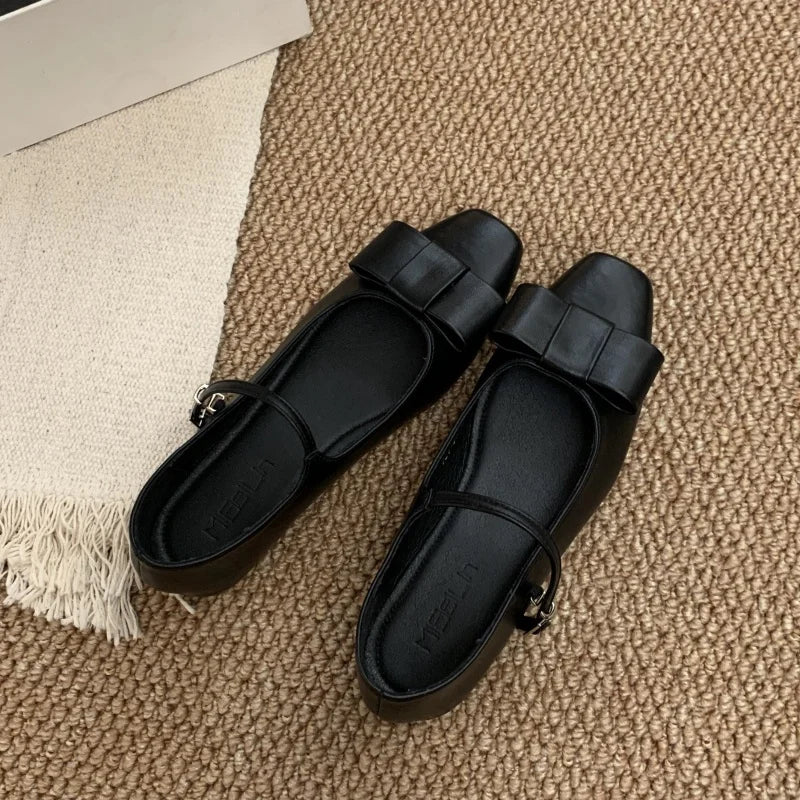 LBSFY  -Spring New Brand Women Flat Shoes Fashion Round Toe Sahllow Slip On Ballerinas Shoes Soft Flat Heel Outdoor Boat Shoes