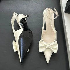 Lbsfy Butterfly-Knot Designer High Heels Women Ankle Strap Pointed Toe Banquet Dress Shoes Ladies Fashion Elegant Sandals Women Pumps