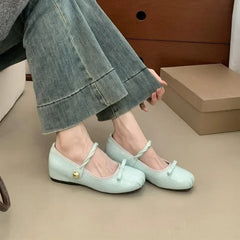 LBSFY -Retro Inner Heightening Single Shoes for Women Black Mary Janes Commuter Blue Spring New Arrival Comfortable Casual Shoes