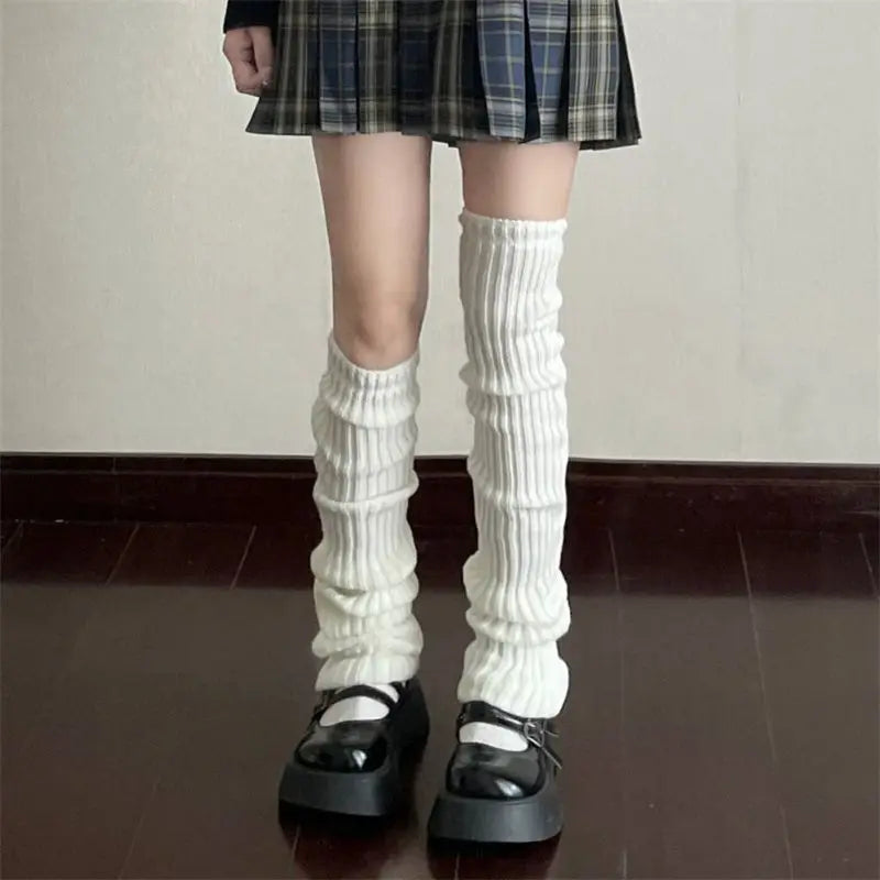 Lbsfy 70cm Women Leg Warmers Over Knee Japanese Lolita Style JK Uniform for Girl Sweet Kawaii Up Knitted Socks Foot Warming Cover