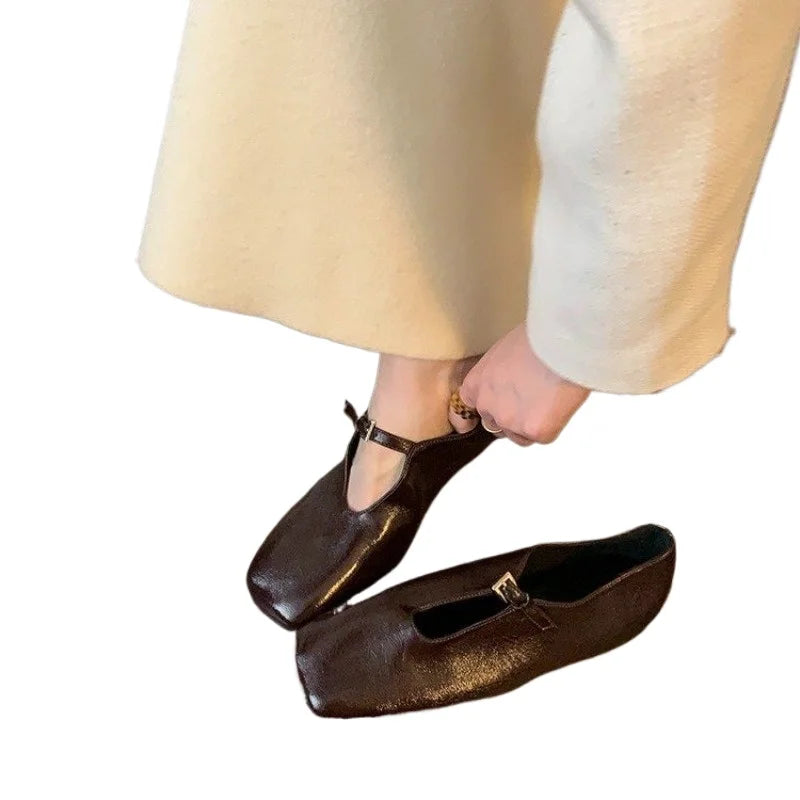 New Style Fashion Women's Winter Brand Women Flats Fashion Round Toe Shallow Mary Jane Shoes Soft Casual Ballet Slingback Shoes