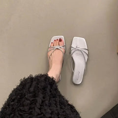 LBSFY -Summer Women Slippers Fashion Women's Narrow Band Flat Flip Flop Shoes Ladies Casual Outdoor Beach Slides Sandalias Muj