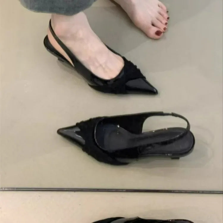 LBSFY -New Style Fashion Women's Summer Heeled Sandals Pointed Toe Elegant Shoes Woman Trend Slippers Fashion Heels Women Zapatos Mujer