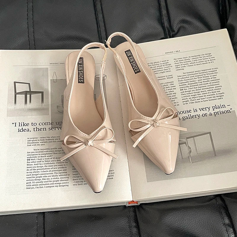 LBSFY  -Summer Women Cover Toe Sandals Fashion Butterfly-knot Singbacks Shoes Ladies Elegant Party Dress Low Heel Sandalias