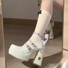LBSFY -Spring Punk Thick Heel Mary Jane Lolita Shoes Woman Patent Leather Cosplay Shoes Y2k Chunky Platform High Heels Pumps