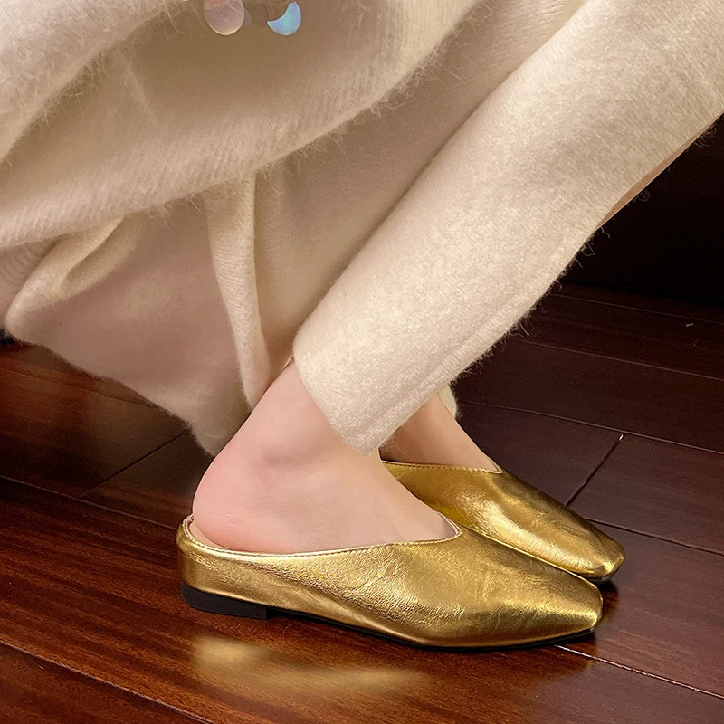 LBSFY -Summers New Style Women Slippers Square Toe Elegant Sandals Women Luxury Designer Shoes Comfortable Slip on Slipper Slides Women