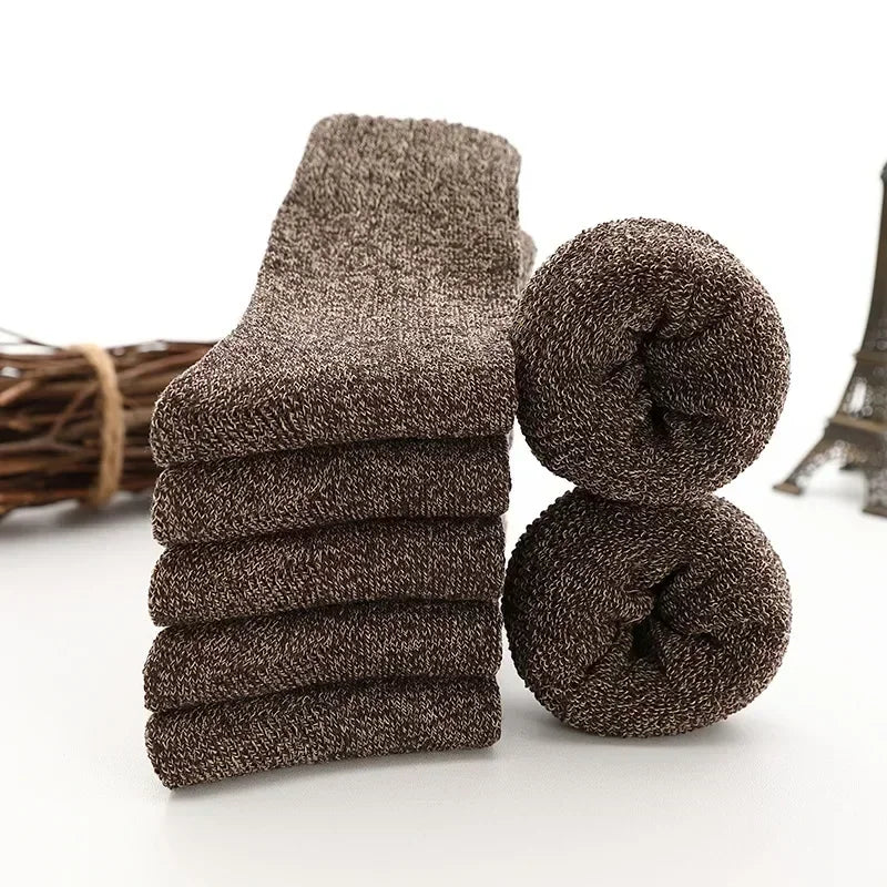 Lbsfy Winter Merino Wool Socks for Men Super Thick Warm High Quality Harajuku Retro Snow Casual Antifreeze Cashmere Socks Men 3 Pair