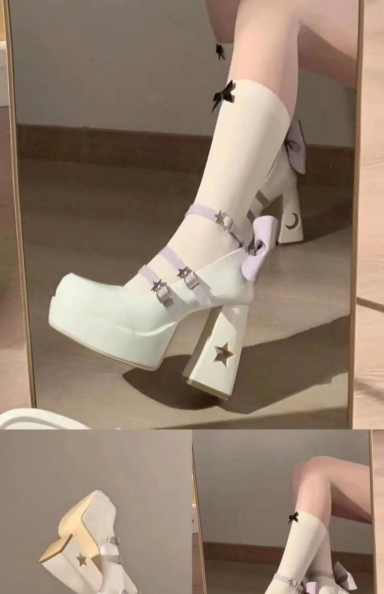 LBSFY -Spring Punk Thick Heel Mary Jane Lolita Shoes Woman Patent Leather Cosplay Shoes Y2k Chunky Platform High Heels Pumps