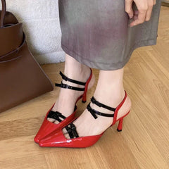 Lbsfy Belt Buckle High Heels Women 2025 New Pointed Toe Pumps Sandals Women Elegant Brand Dress Shoes Women Tacones De Mujer