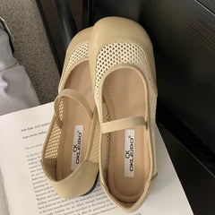 LBSFY -Spring Autumn Designer Elastic Band Mesh Women Ballet Flats Round Toe Casual Mules Shoes Zapatos De Mujer