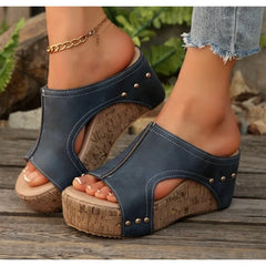 LBSFY -Luxury Slippers Roman Open Toe Platform Sandals Women Summer Retro Peep Toe Wedges Casual Slippers Slides Women Zapatos De Mujer