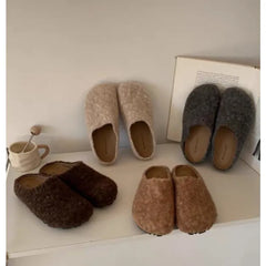 LBSFY -Winter 2026 Fashion Women's Shoes Comfortable Plush Velvet Warm Slippers Home Non-slip Lightweight Soft-soled Indoor Slippers