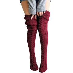 Lbsfy Cute Long Socks Lolita Leg Warmer Knitted Woollen Foot Warmer Stockings Autumn Winter Woman Knee-High Socks Leisure Loose Socks