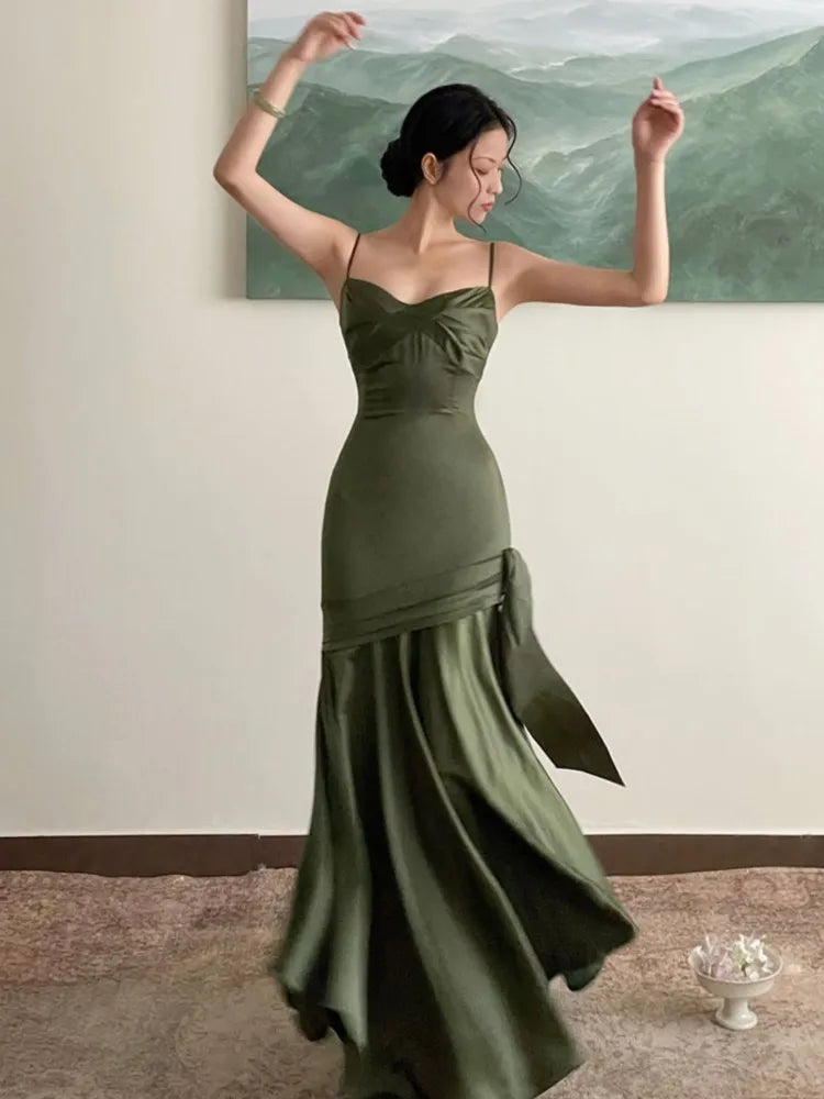 LBSFY -Elegant Chic Sexy Backless French Women's Evening Dresses Sleeveless Strapless Slim Waist Sling Dress Prom Female Clothes New